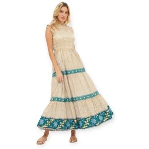 Oliphant Gold and White Striped Dress